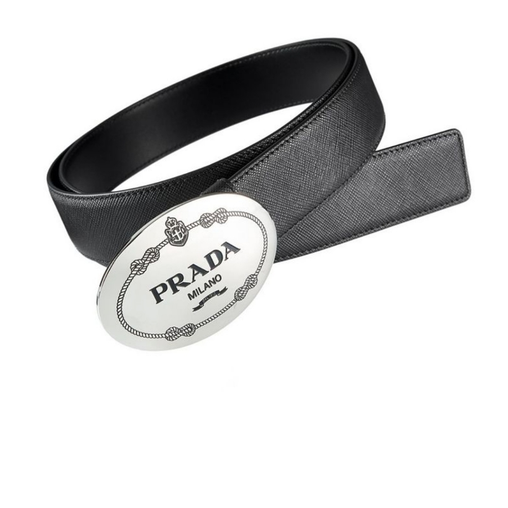 Prada Saffiano Plaque Belt